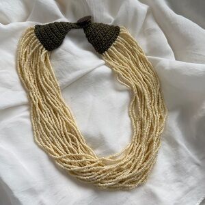 Beaded Necklace with Olive Accents